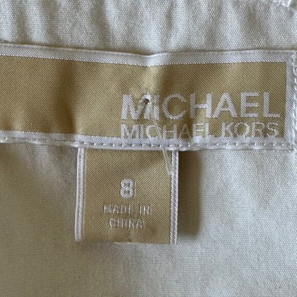 NWOT MICHAEL Michael Kors White & Tan Floral Lace Sheath Dress Size 8 * - Picture 6 of 8